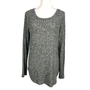 No Boundaries Shirt Size XL (15-17) Dark Green Black Ribbed Knit Long Sleeve